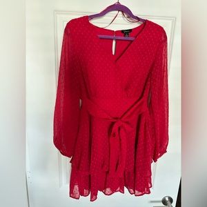 Red Long sleeve Japna Dress